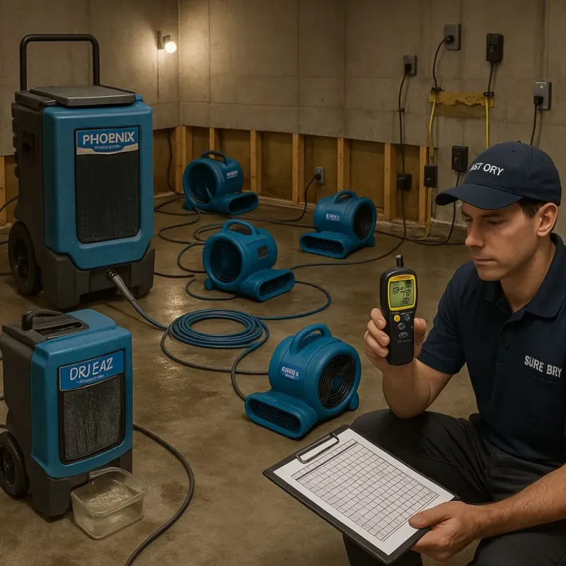 Structural Drying and Dehumidification process in Windsor, PA